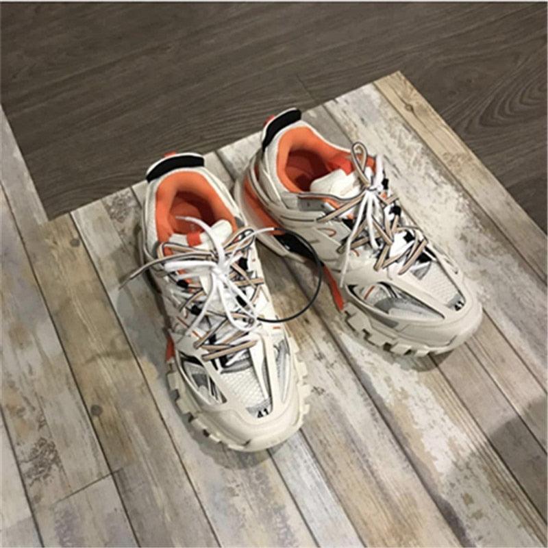 Black Women's Mesh Platform Sneakers Elegant Casual Shoes