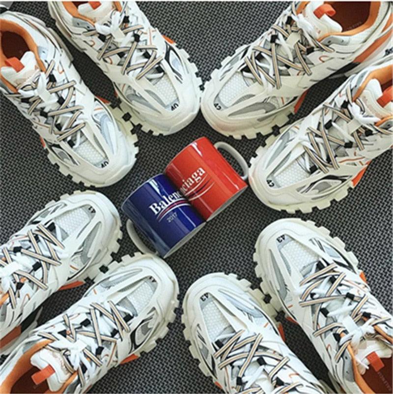 Black Women's Mesh Platform Sneakers Elegant Casual Shoes