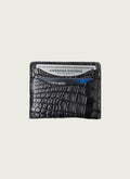 Crocodile Embossed Card Wallet - Tan/Black