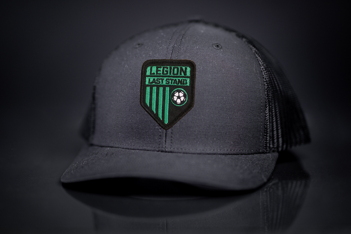 Legion Shield Curved Bill Mesh Snapback Hat for Austin Soccer Fans