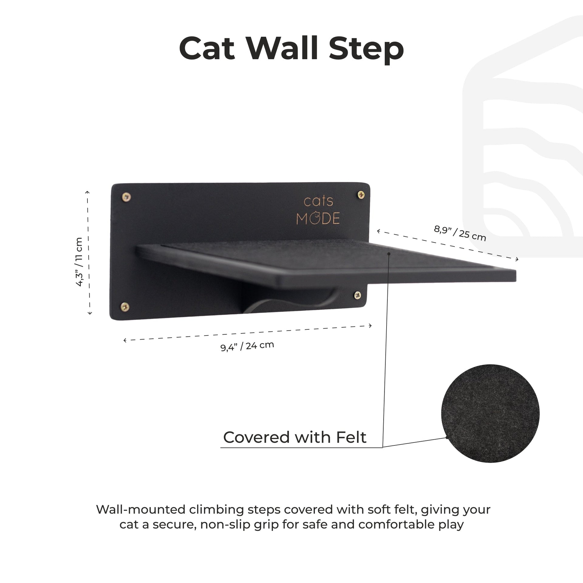 Wooden Decagon Step - Black