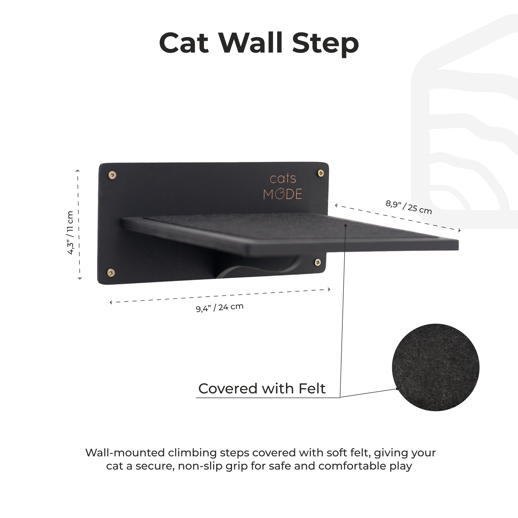 Wooden Decagon Step - Black