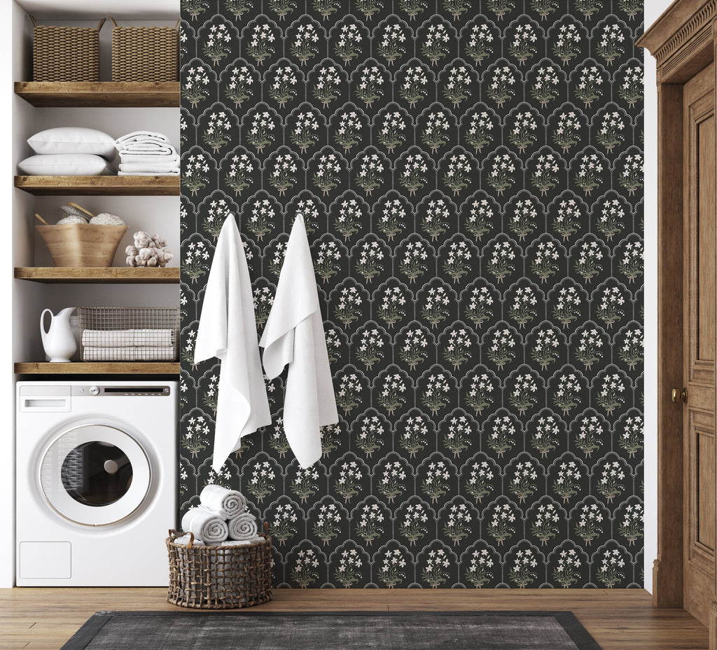 Oren Floral Wallpaper, Traditional Peel and Stick Wall Decor