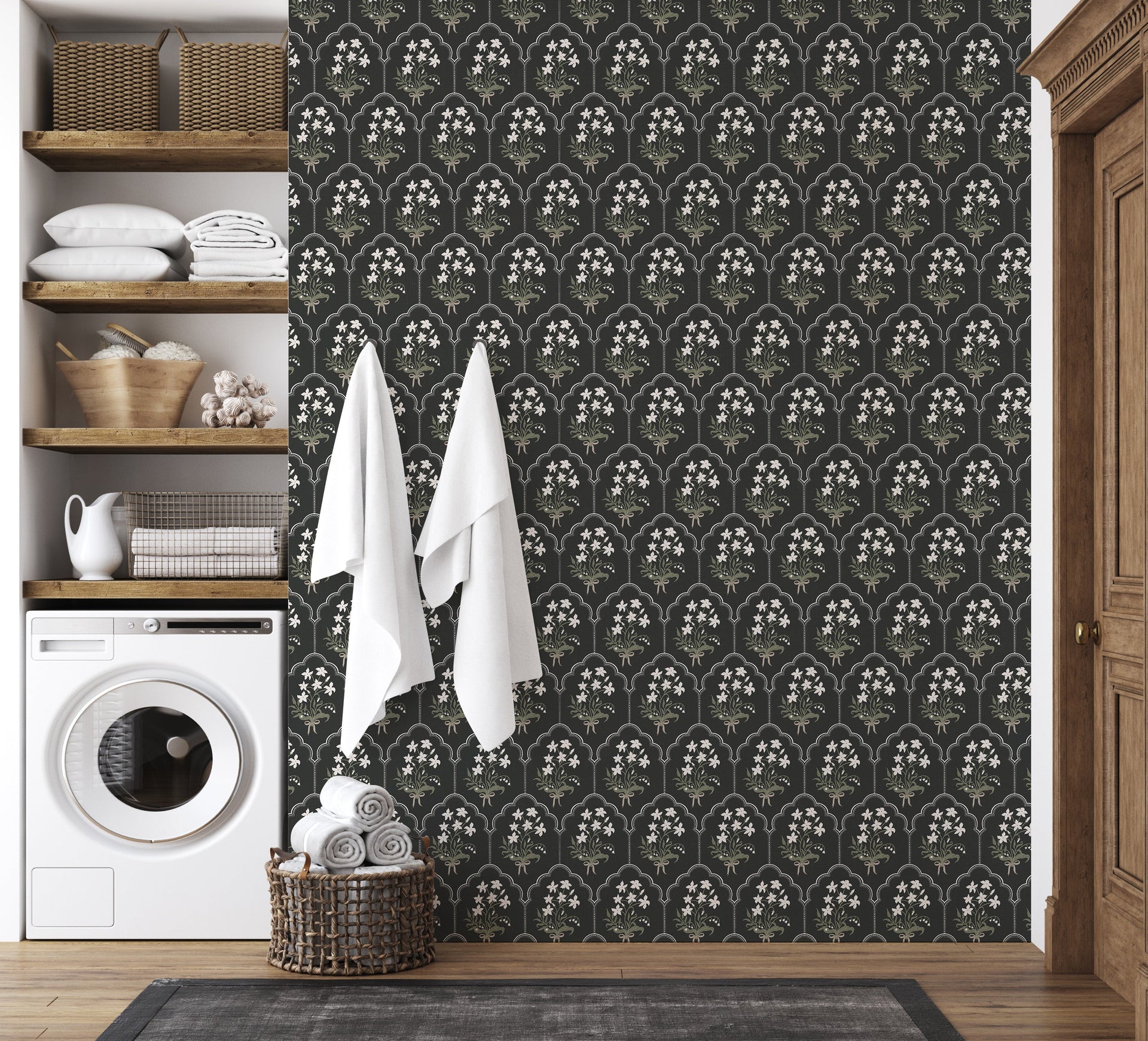 Oren Floral Wallpaper, Traditional Peel and Stick Wall Decor