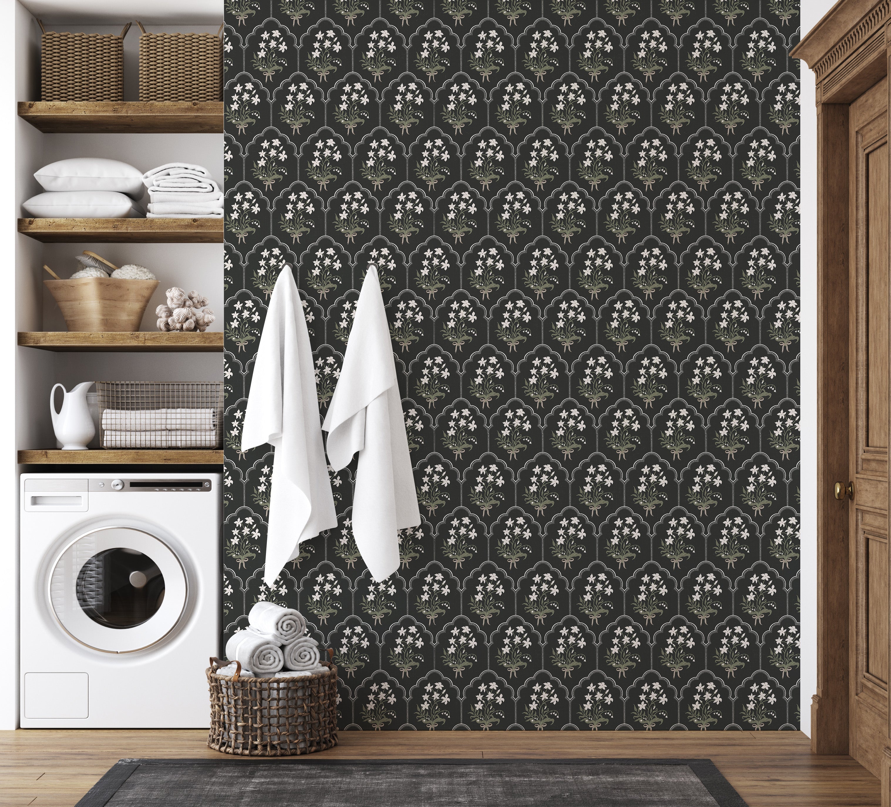 Oren Floral Wallpaper, Traditional Peel and Stick Wall Decor