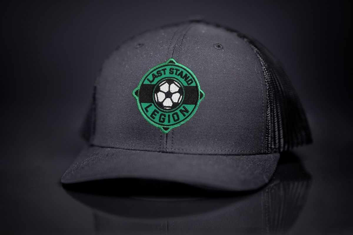 Legion Soccer Ball Graphic Curved Bill Mesh Snapback Cap