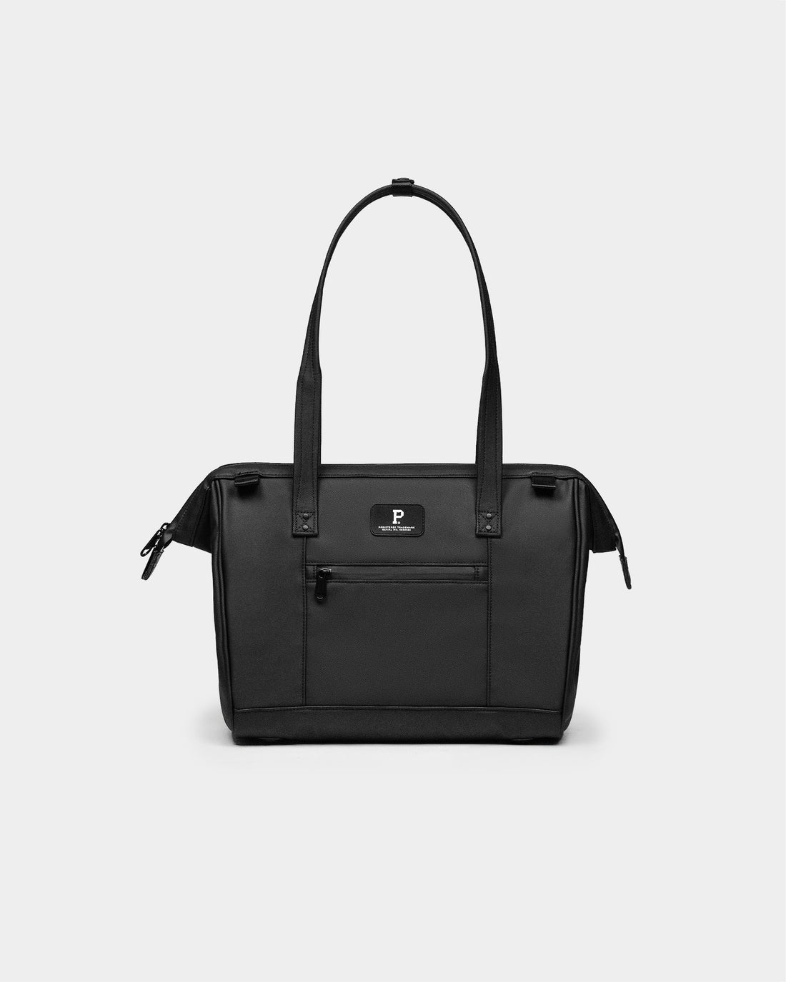 A compact, minimalist Cascade Tote bag in olive-green featuring a secure zip closure and weather-proof material.