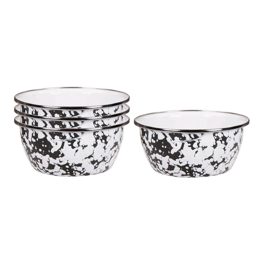 Aspen Grove Enamelware Salad Bowls - Rustic Set of 4