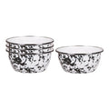 Aspen Grove Enamelware Salad Bowls - Rustic Set of 4