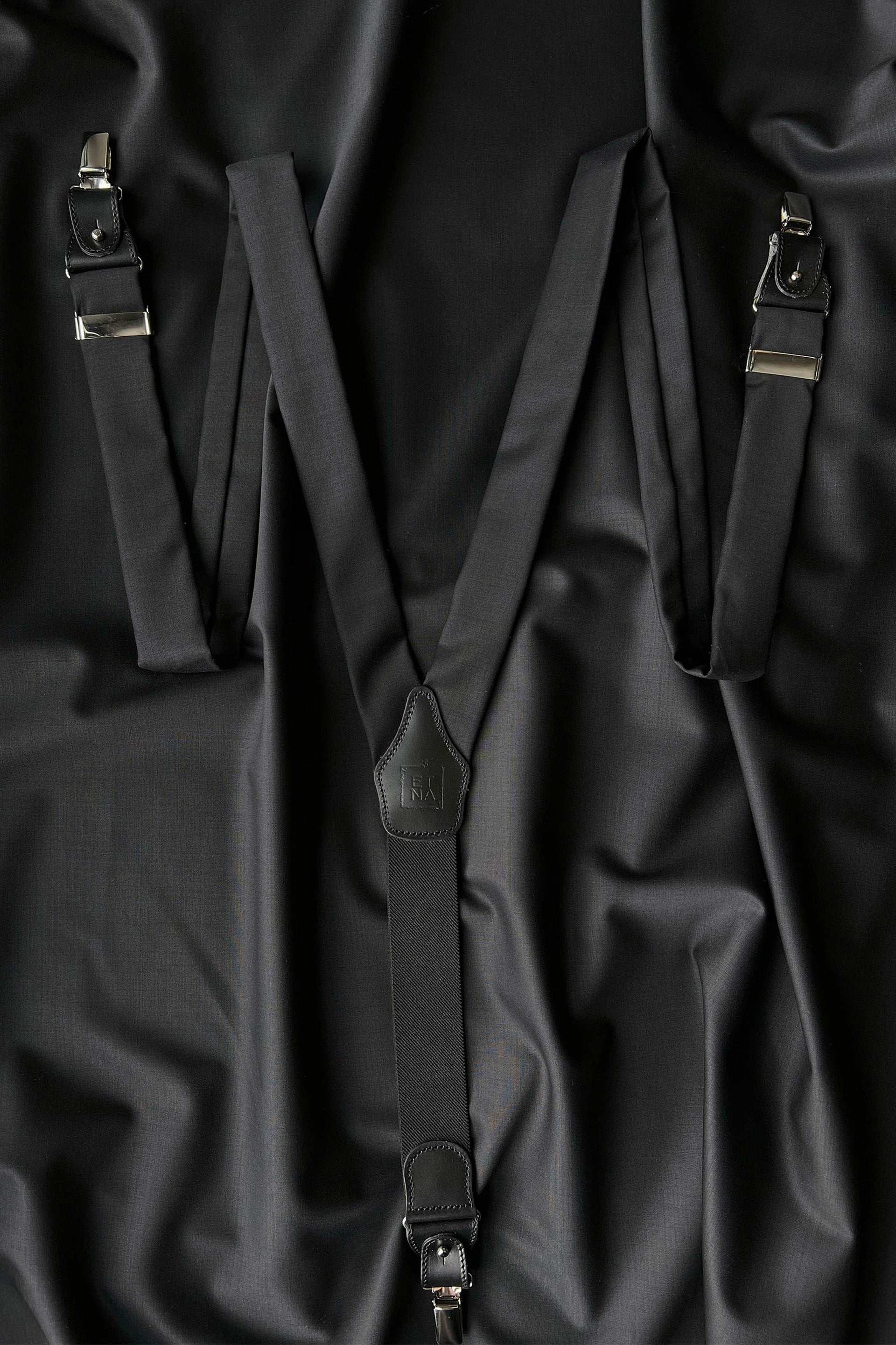 Liza Black Ultra-Fine Virgin Wool Suspenders
