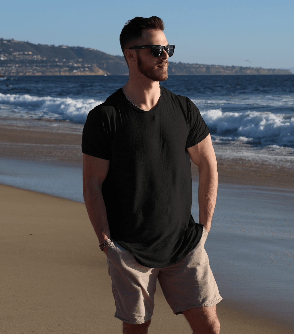 Bamboo Swift Curve-Hem T-Shirt - Heather Grey