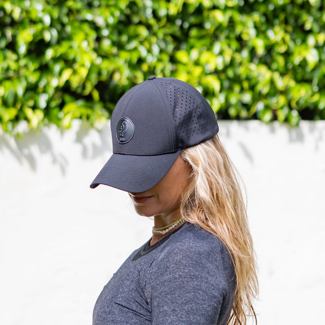 White UV Protective Performance Sport Hat with Breathable Sides - Image 10