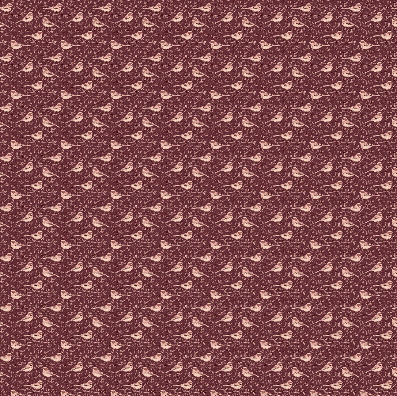 Blair Traditional Nature-Inspired Wallpaper in Burgundy and Beige