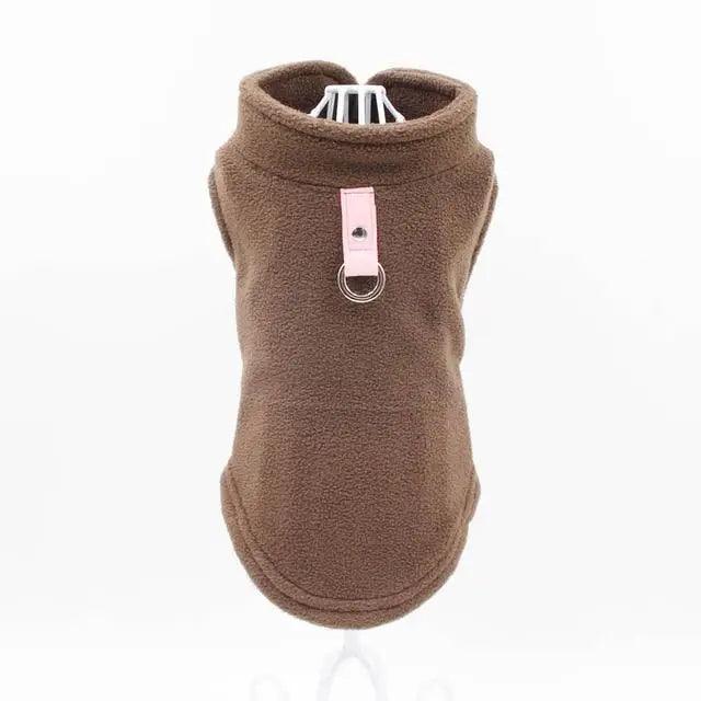 Soft Fleece Dog Vest Harness - Candy Colored Puppy Winter Clothes