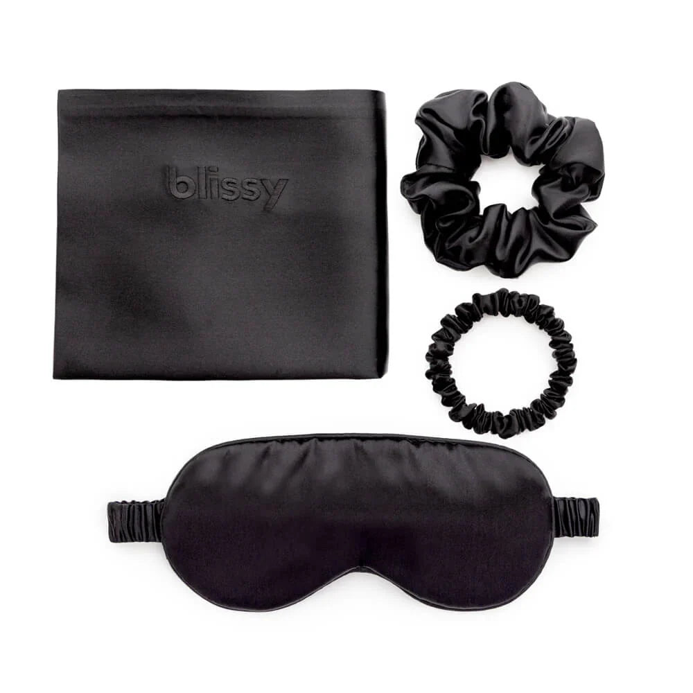 Luxury Silk Beauty Sleep Set with Pillowcase and Scrunchies