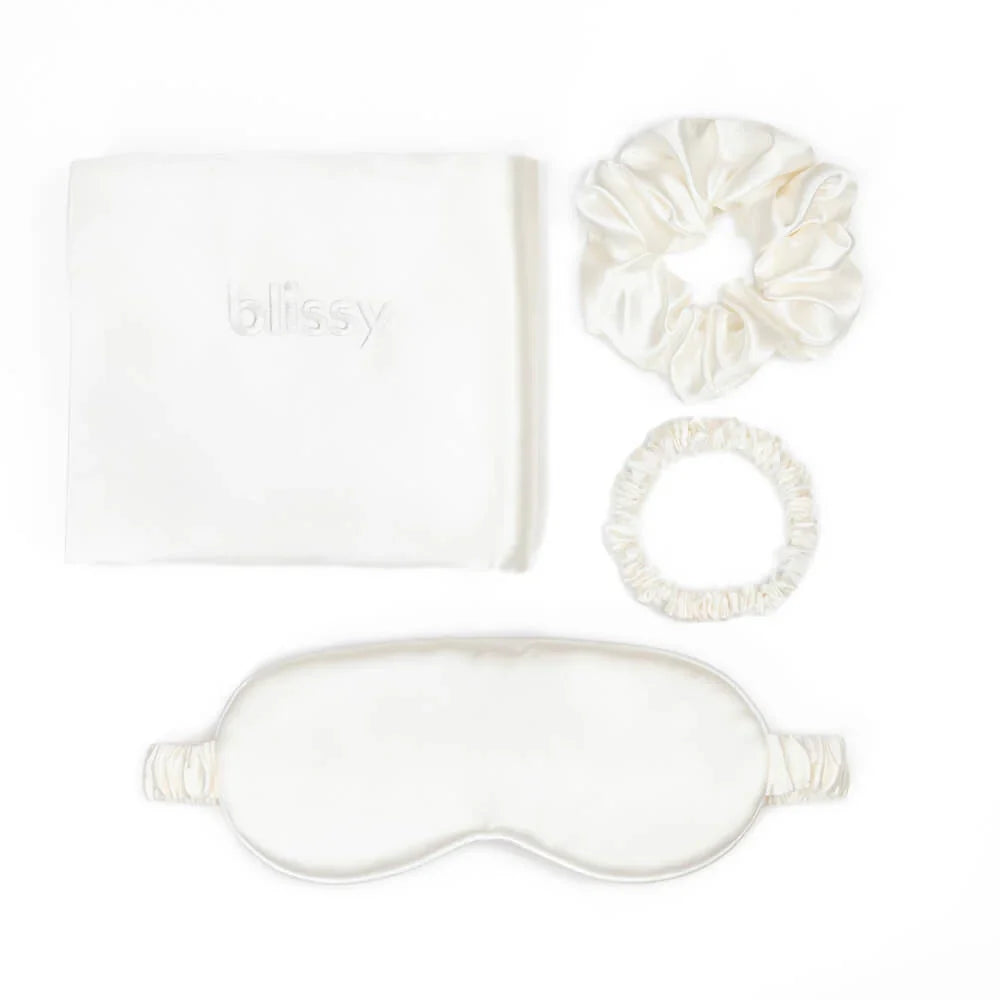 Luxury Silk Beauty Sleep Set with Pillowcase and Scrunchies