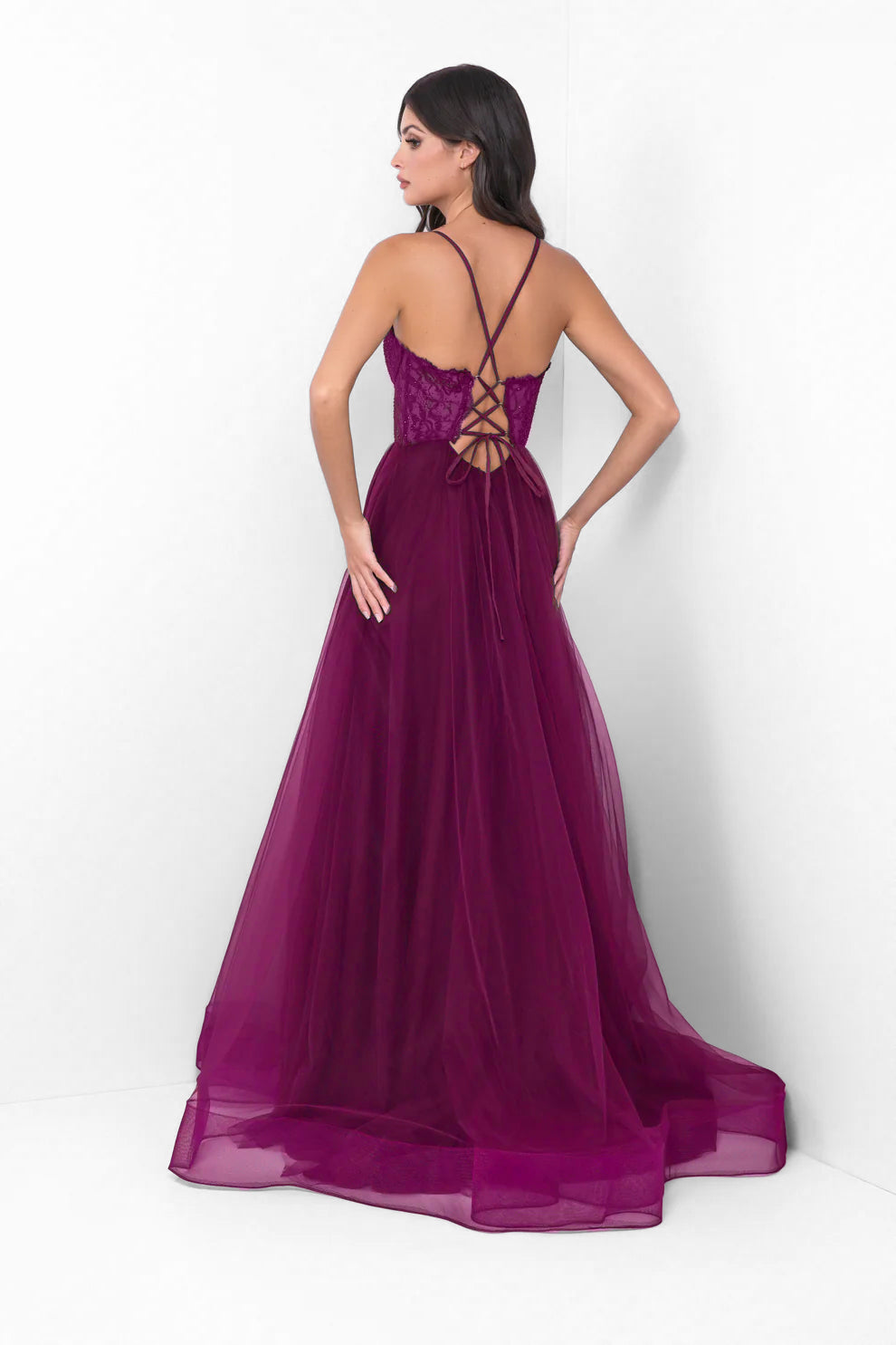 Dani Gown - Mulberry - Lace & Tulle A-line Dress
