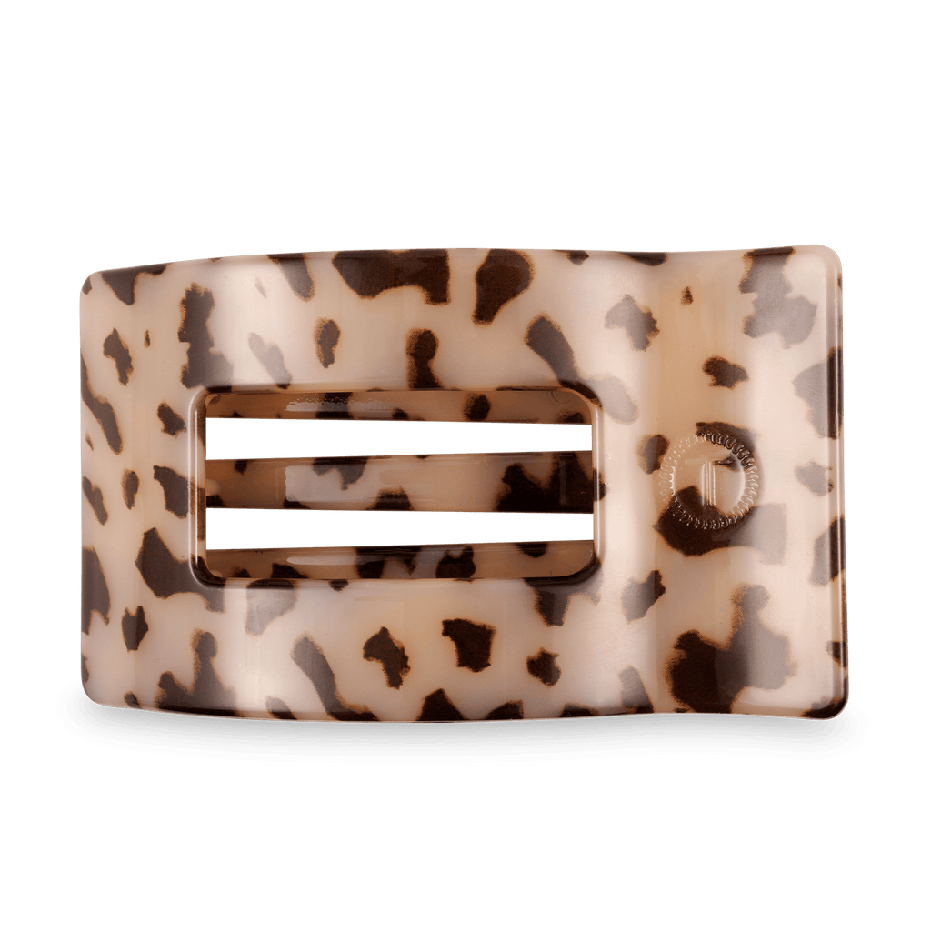 Large blonde tortoise flat rectangle hair clip for women