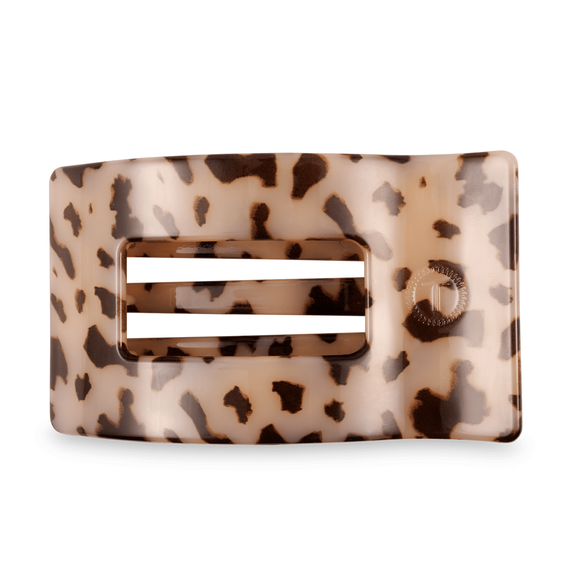 Large blonde tortoise flat rectangle hair clip for women