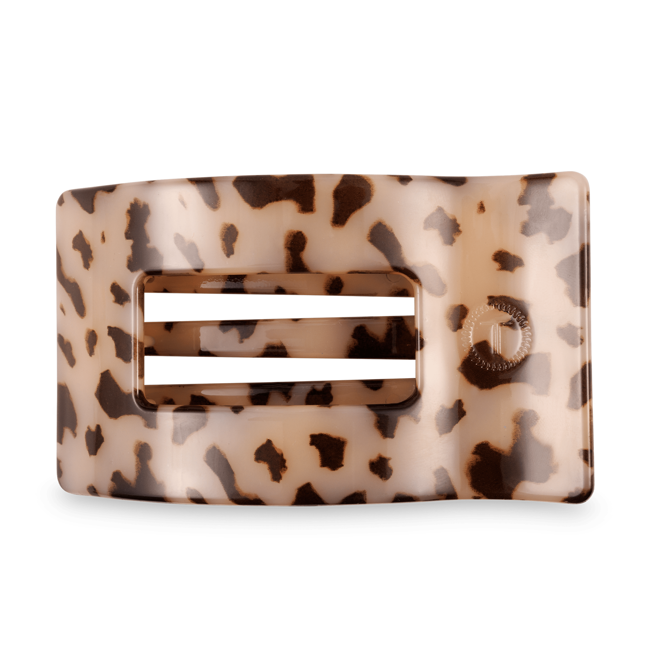 Large blonde tortoise flat rectangle hair clip for women