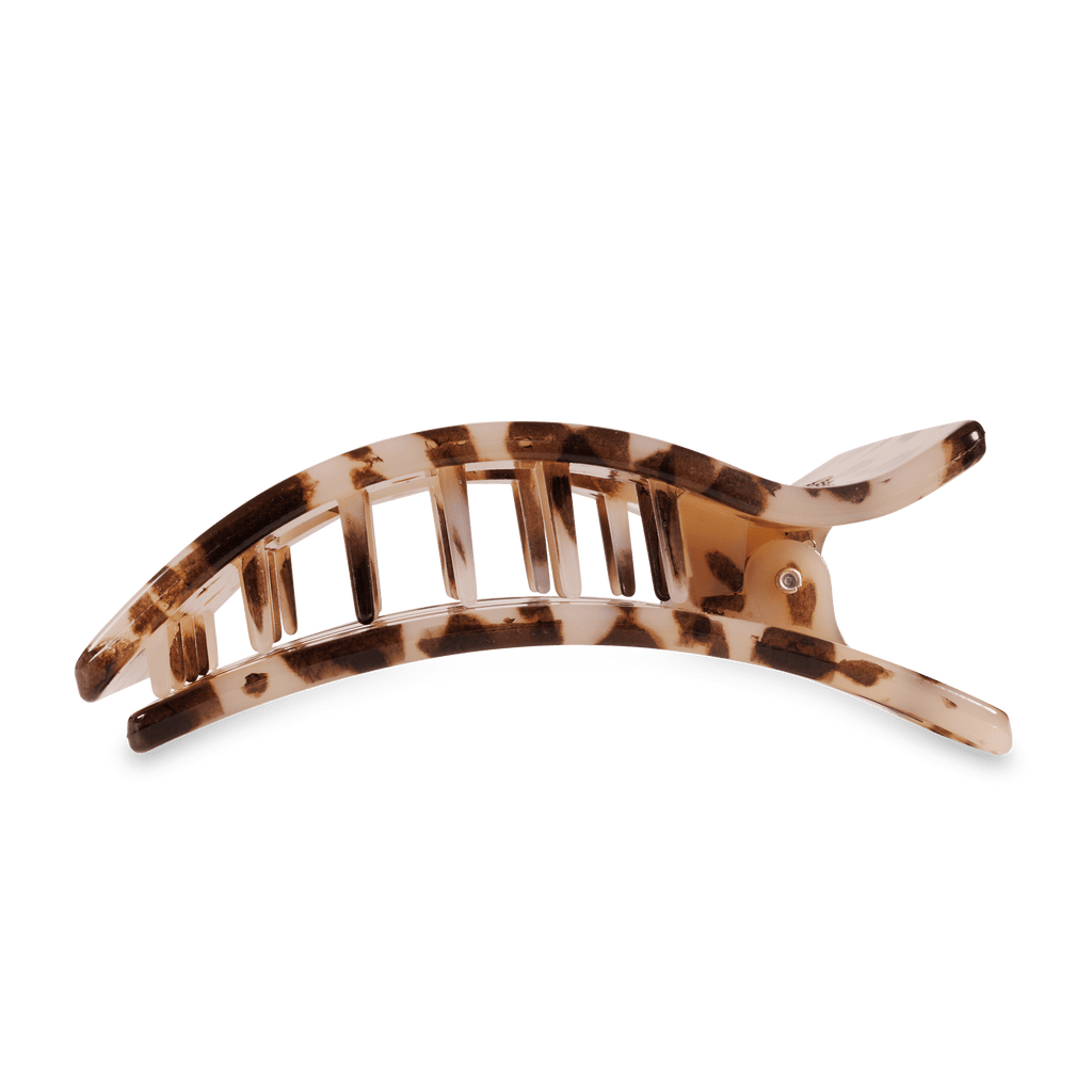 Blonde Tortoise Large Flat Rectangle Hair Clip for Comfortable Hold