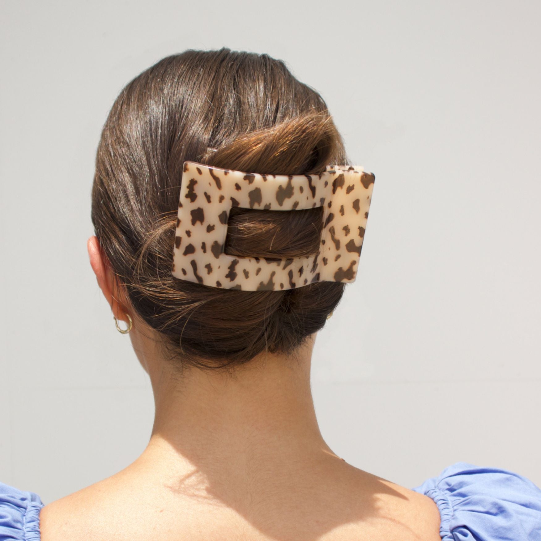 Blonde Tortoise Large Flat Rectangle Hair Clip for Comfortable Hold