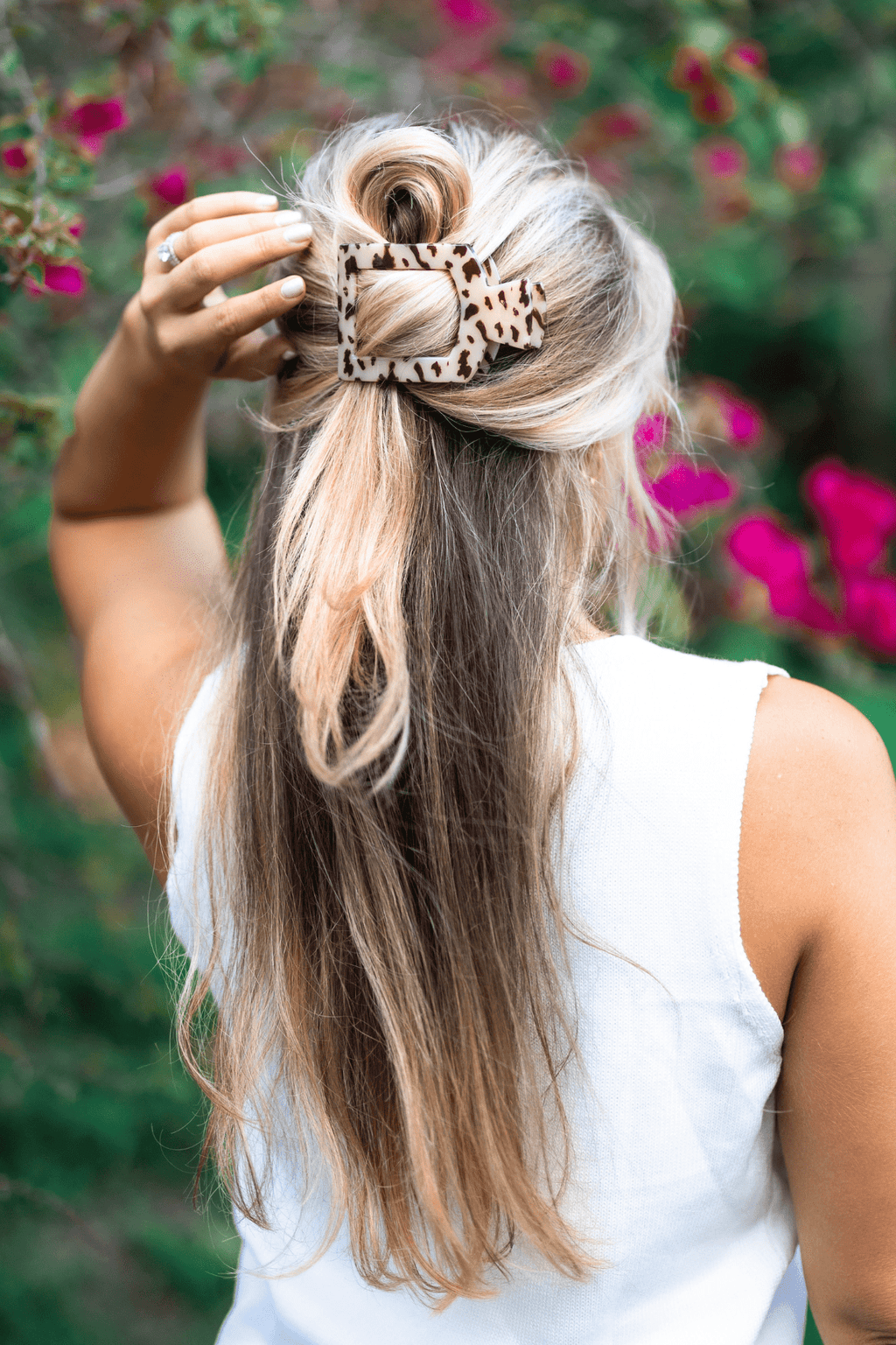 Blonde Tortoise Large Flat Square Hair Clip for Comfortable Styling