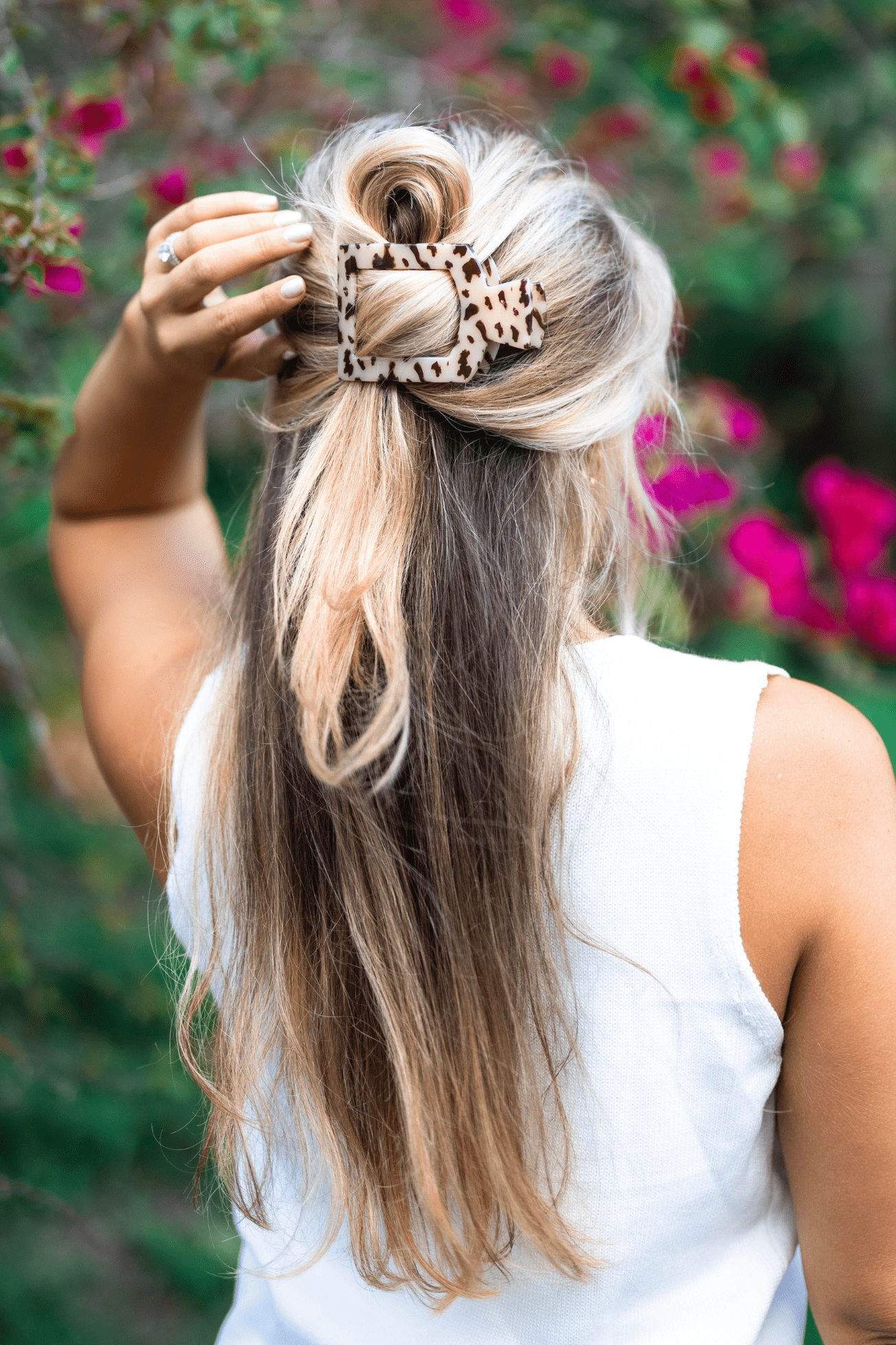 Blonde Tortoise Large Flat Square Hair Clip for Comfortable Styling