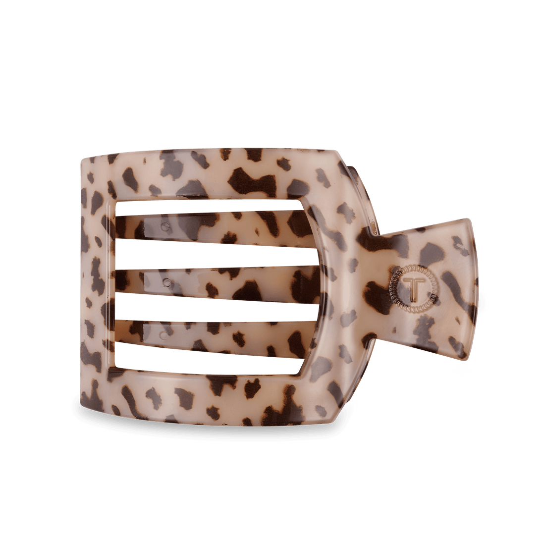 Blonde Tortoise Large Flat Square Hair Clip laying on a flat surface