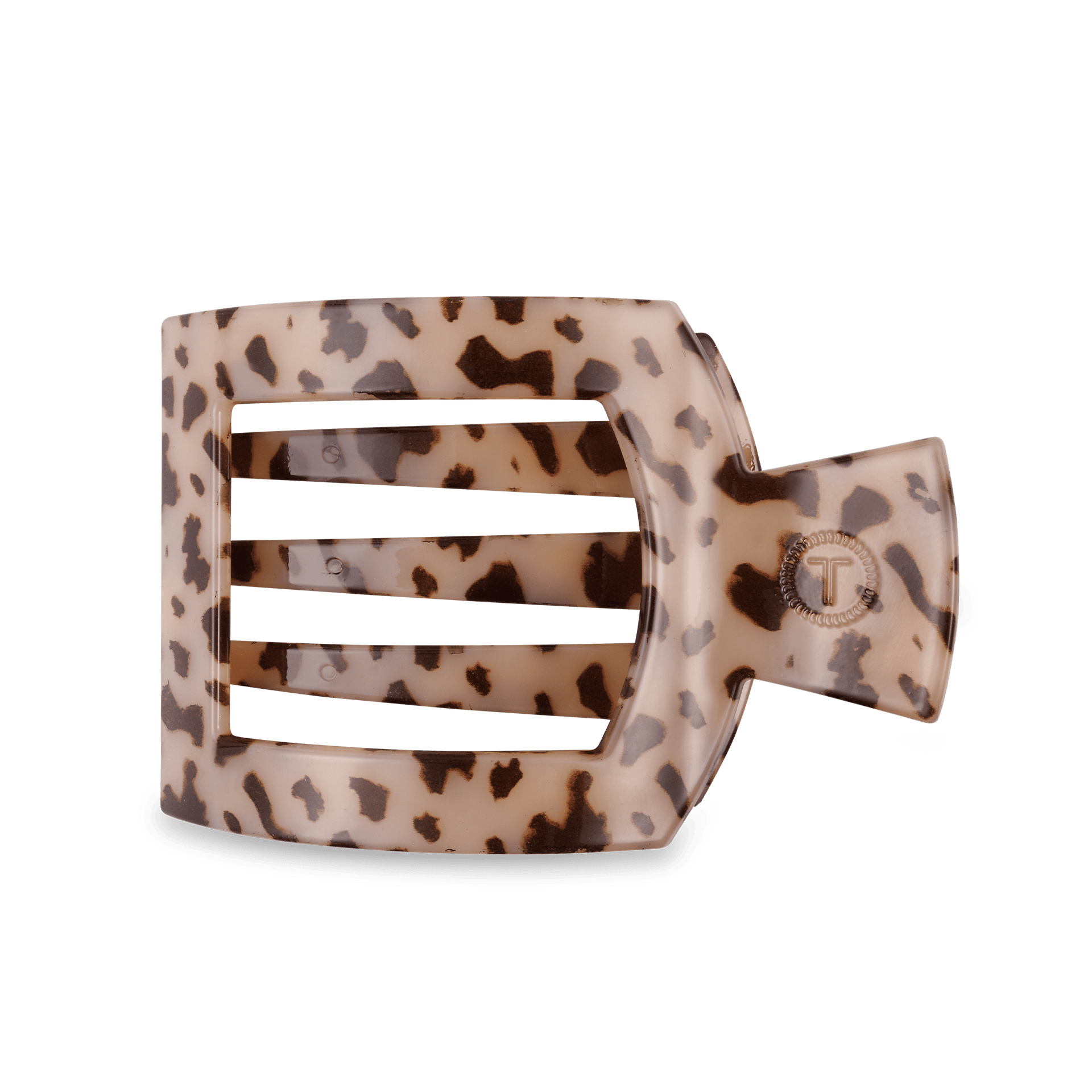 Blonde Tortoise Large Flat Square Hair Clip laying on a flat surface