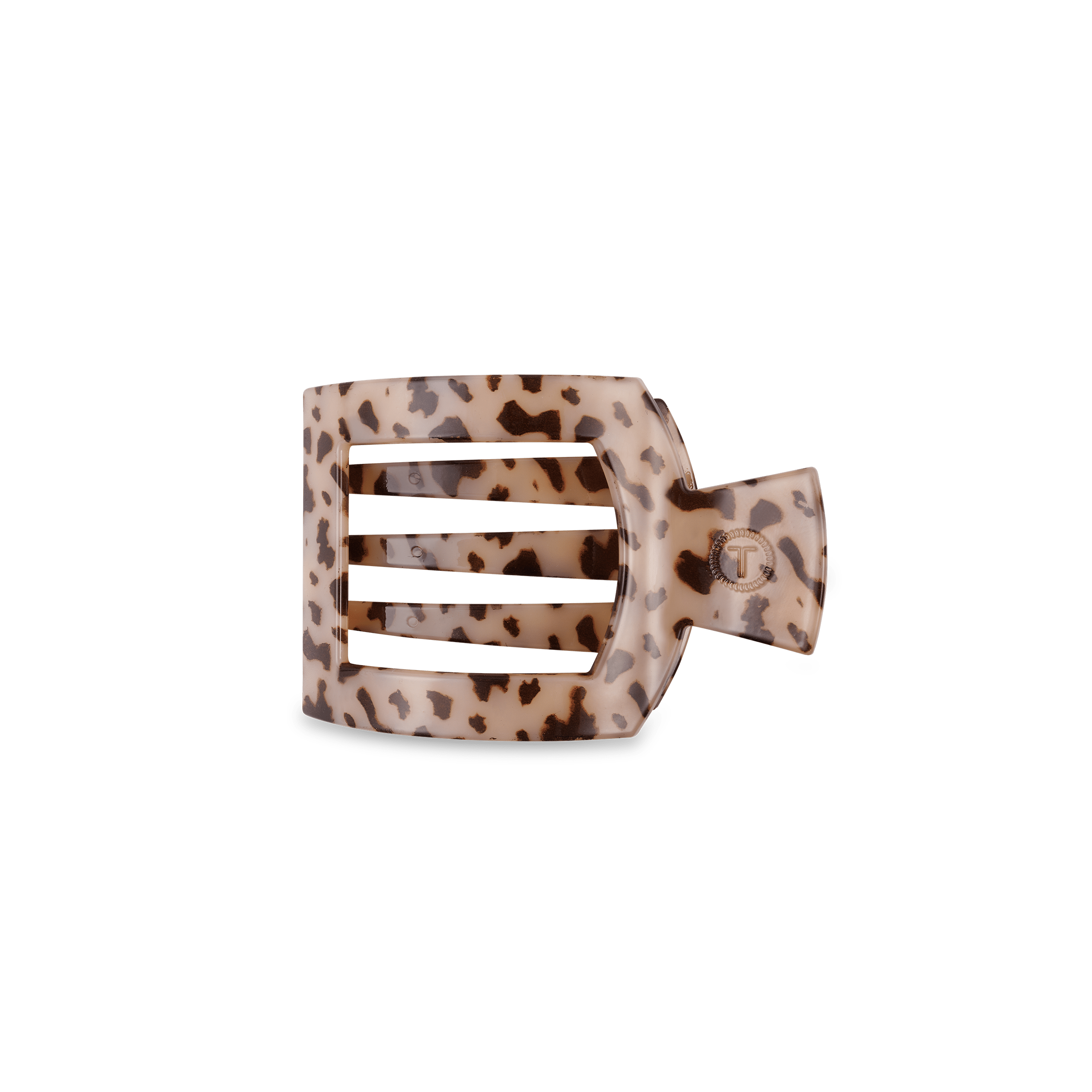 Blonde Tortoise Small Flat Square Hair Clip on a white surface