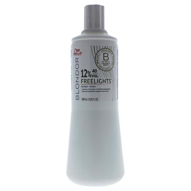 Professional Wella Blondor Freelights 12% 40 Vol Developer bottle in white clinical packaging