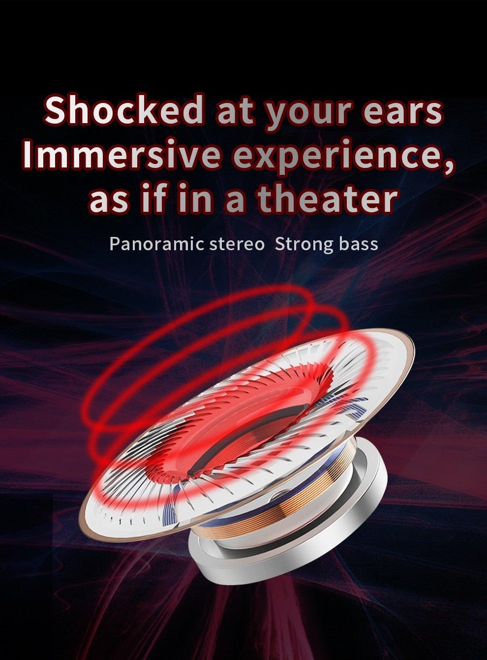 Blue Gaming Earbuds with Dual Detachable Mics & Volume Control
