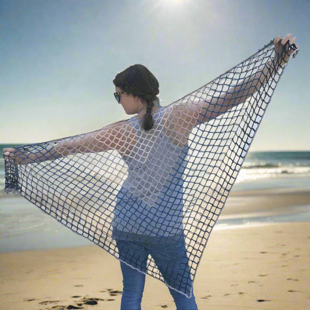 Blue Jay Lattice Shawl crochet pattern featuring ombre lattice detail styled as a spring scarf