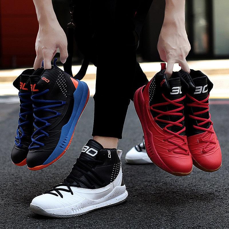 Boys High Top Basketball Sneakers - Anti-Slip Performance Trainers
