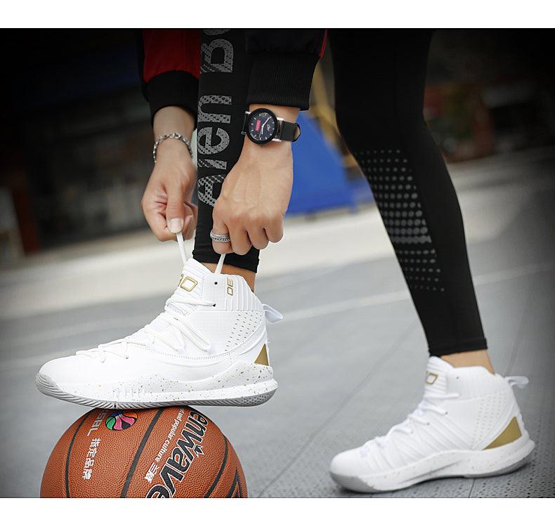 Boys High Top Basketball Sneakers - Anti-Slip Performance Trainers