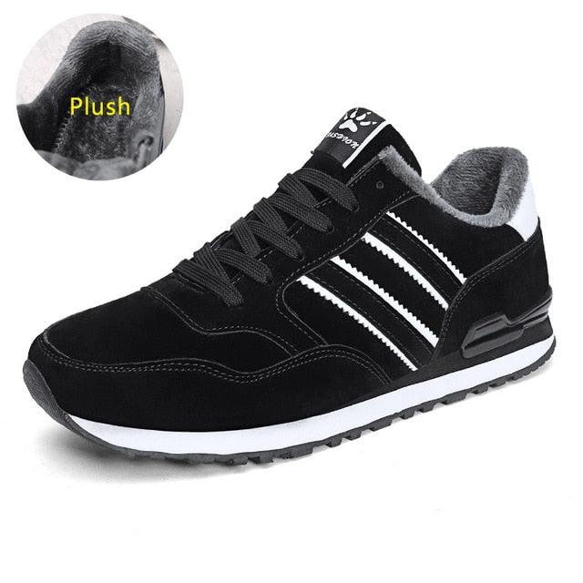 Men's Blue Casual Platform Sneakers Comfortable Faux Leather Flats