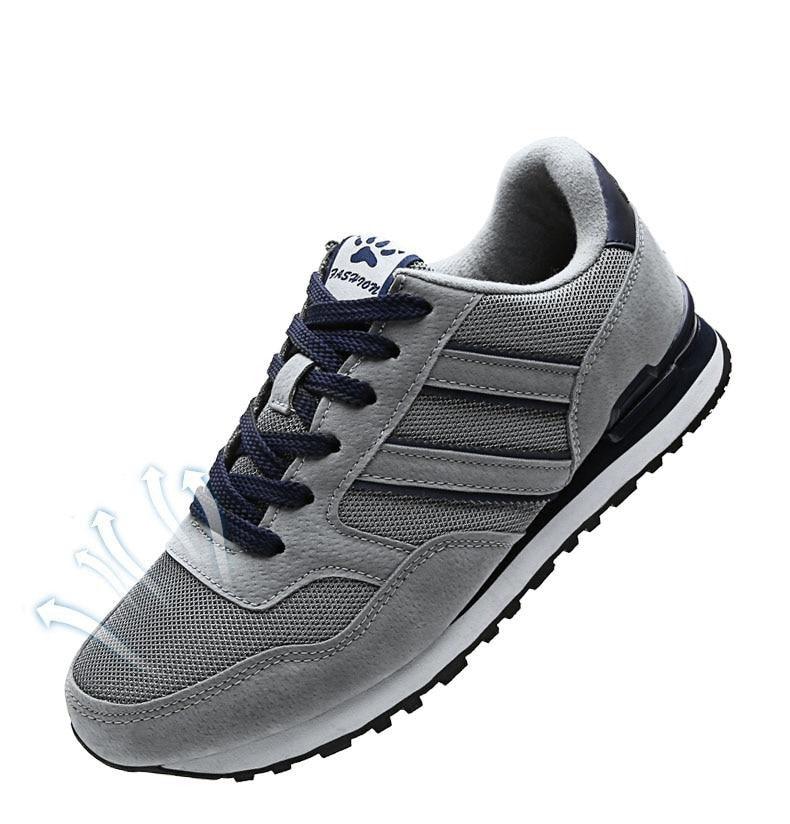 Men's Blue Casual Platform Sneakers Comfortable Faux Leather Flats