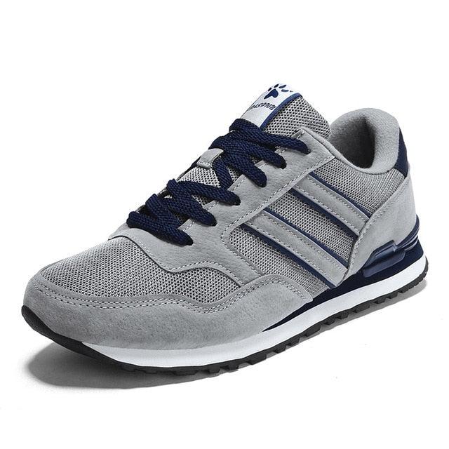 Men's Blue Casual Platform Sneakers Comfortable Faux Leather Flats
