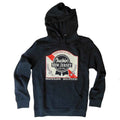 Blue Ribbon Pullover Hooded Sweatshirt featuring retro beer label graphic