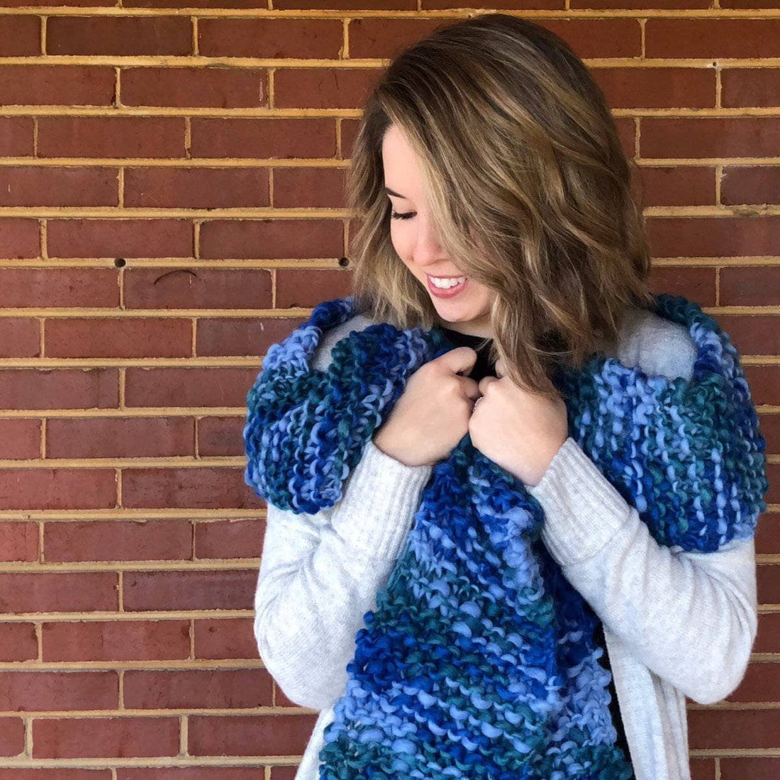 Blue Ridge Blanket Scarf Knitting Pattern - Textural DIY Project