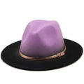 Two-Tone Spray Painted Wool Fedora Hat - Retro Bohemian Style