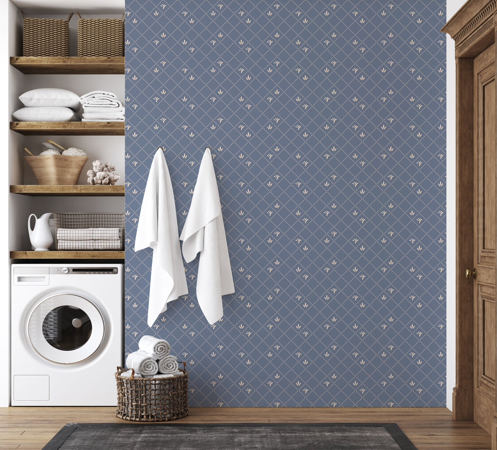 Georgie Geometric Removable Wallpaper in Sage Green and Cream