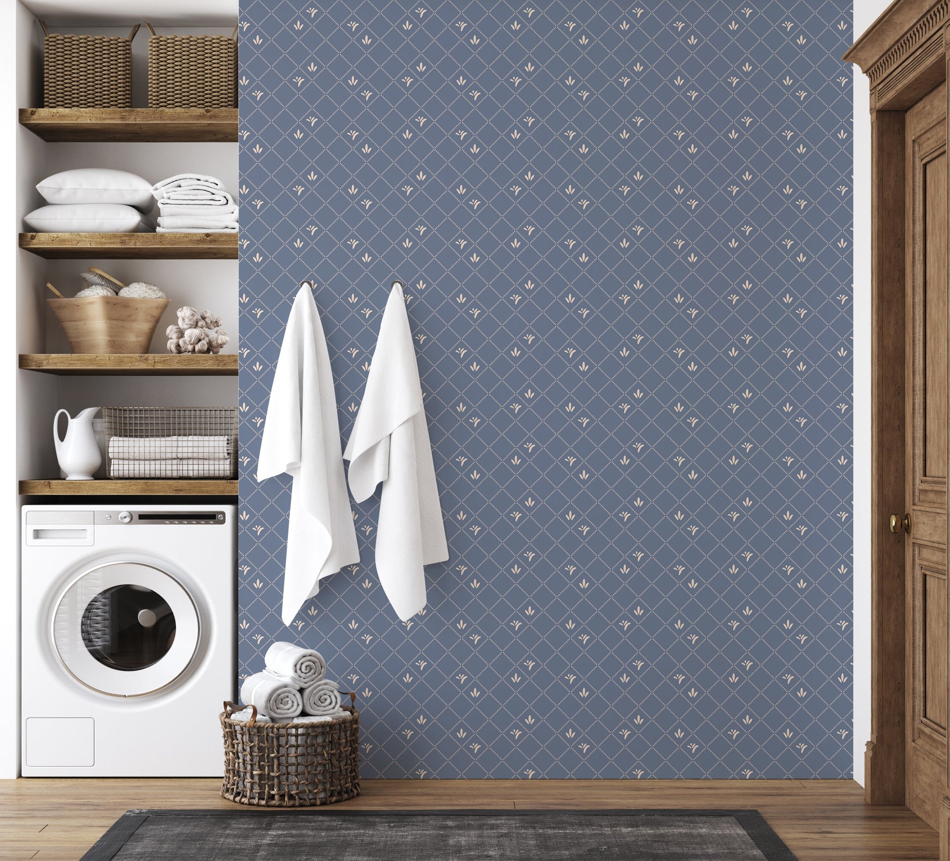 Georgie Geometric Removable Wallpaper in Sage Green and Cream