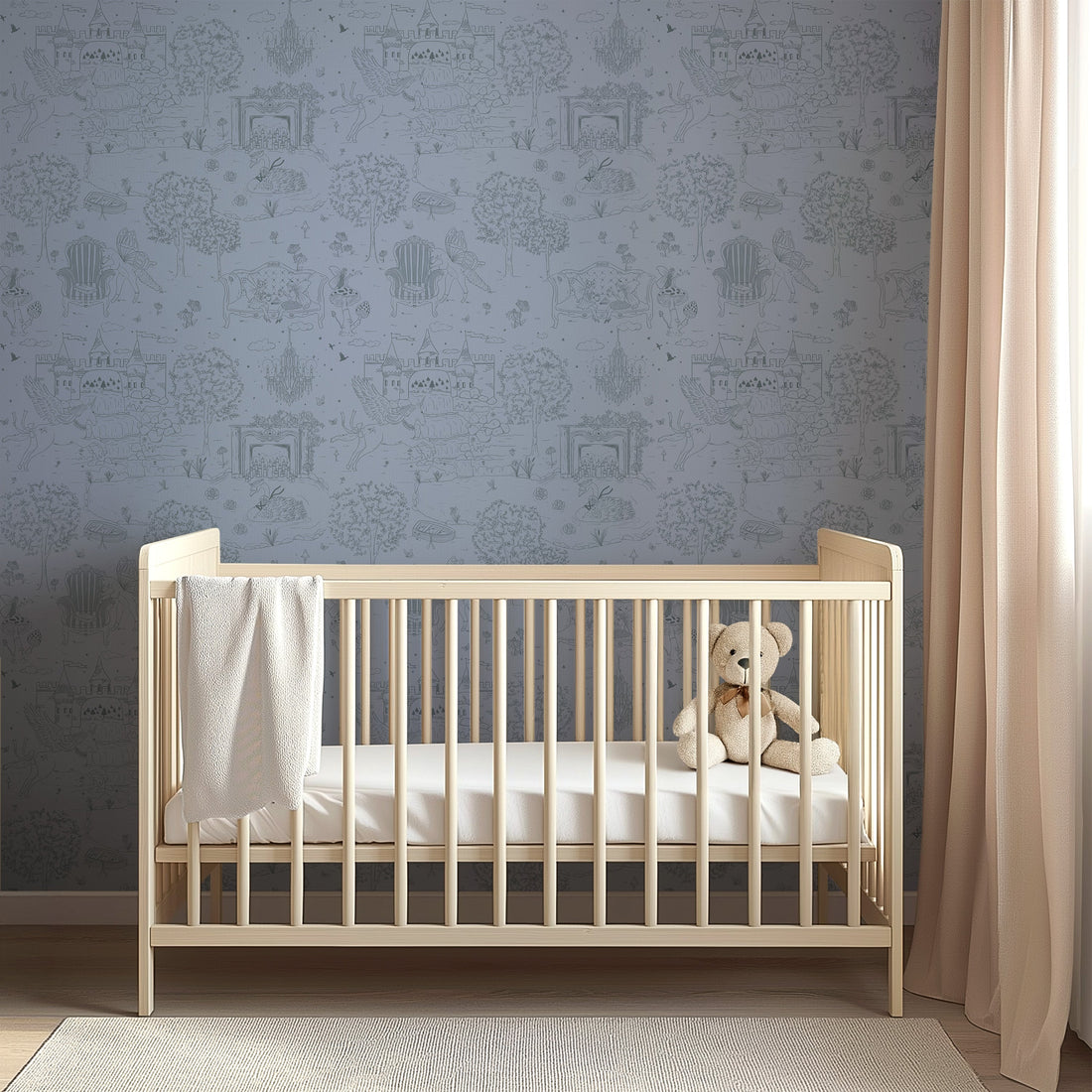 Ginny Whimsical Wallpaper in Pink, Blue, and Green