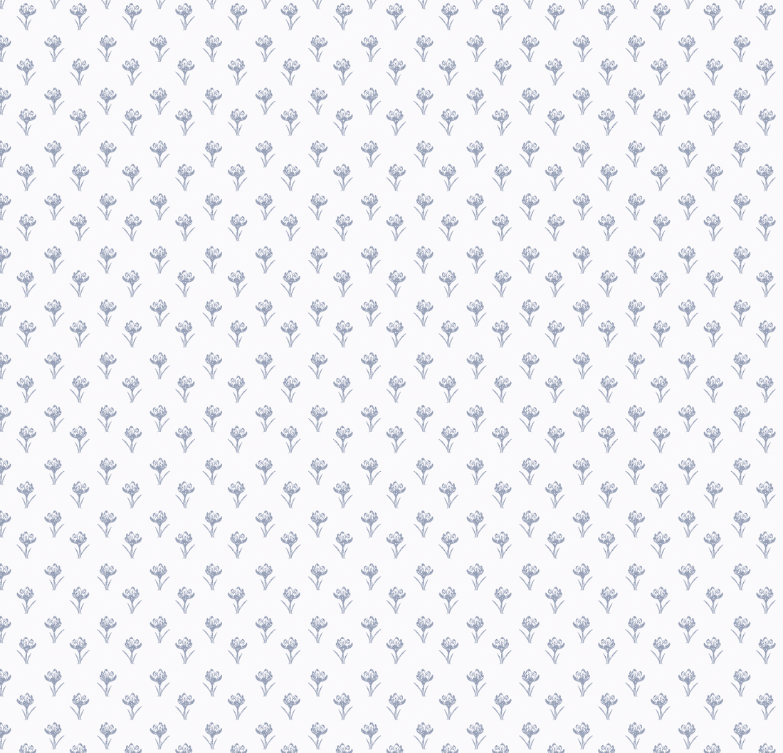 Anita Floral Wallpaper in White and Sage-Green Minimalist