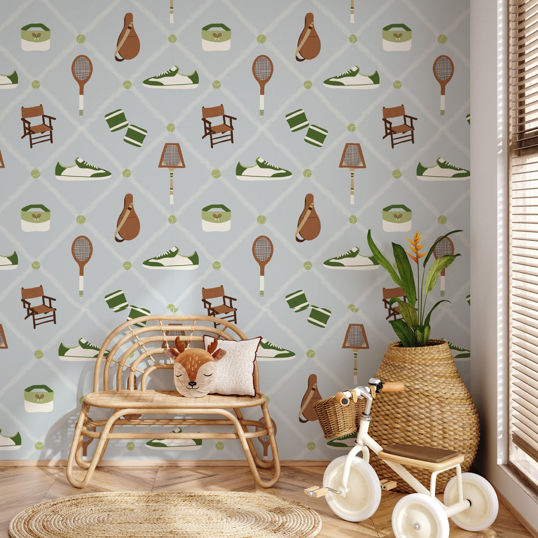 Doubles wallpaper pattern by artist Kristie Vargo for stylish interior walls.
