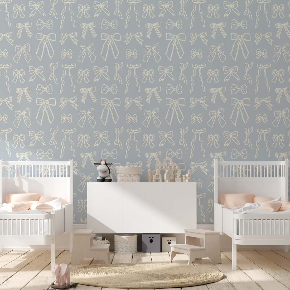 Brielle Cream and Multi-Color Removable Nursery Wallpaper