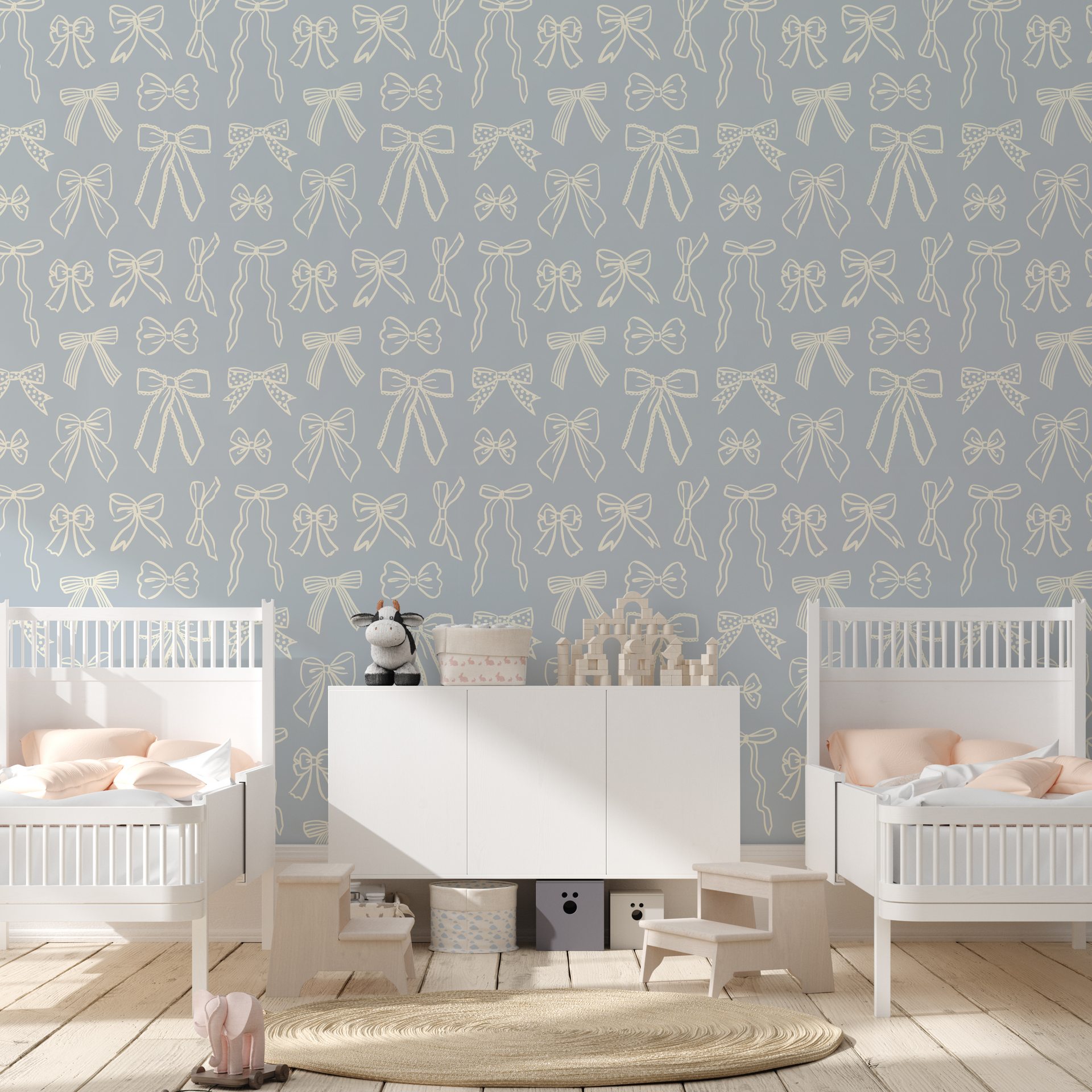 Brielle Cream and Multi-Color Removable Nursery Wallpaper