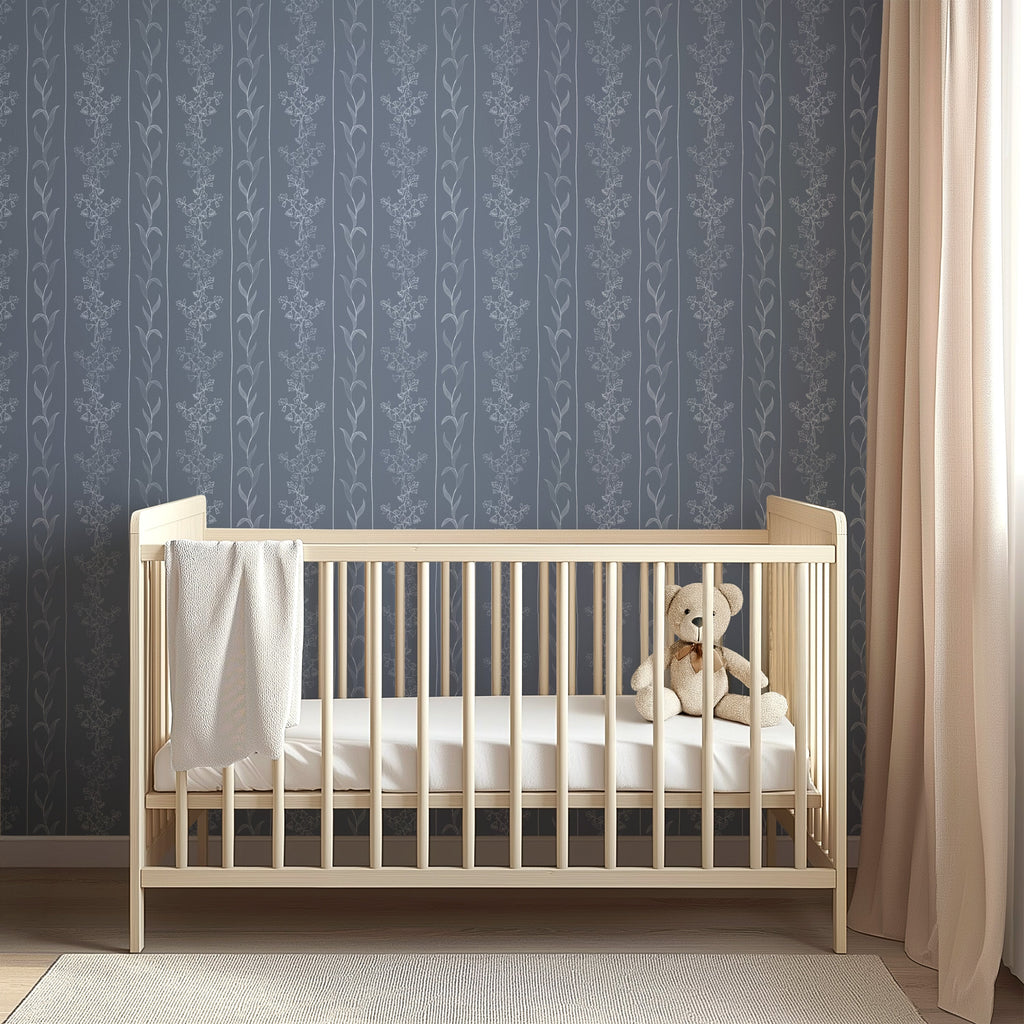 Ada Wallpaper by Astrid Blanchard with detailed print, showcased in a modern home interior